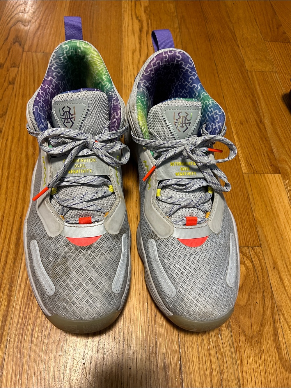 Men’s Adidas Autism Awareness Grey Multicolor Athletic Shoes